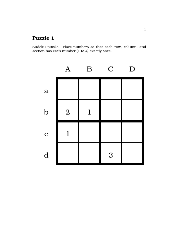 Sudoku 4x4, no hints, easy