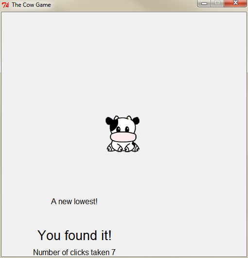 Programming Code Cow CS 115 Program 3 Find the Cow! Spring 2014