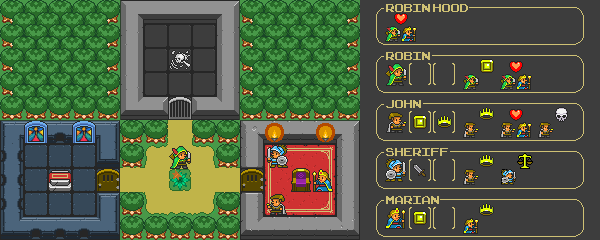 a graphical mockup of a simple Robin Hood story in MicroTales